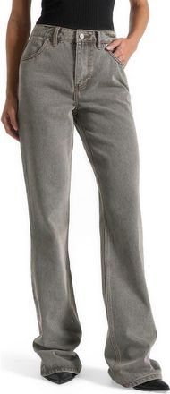 Mani&egrave;re De Voir Abbie Stacked Fit And Flare Jeans in Washed Grey at Nordstrom, Size 10