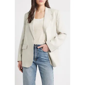 & Other Stories Linen Blazer in White Dusty Light at Nordstrom Rack, Size 2