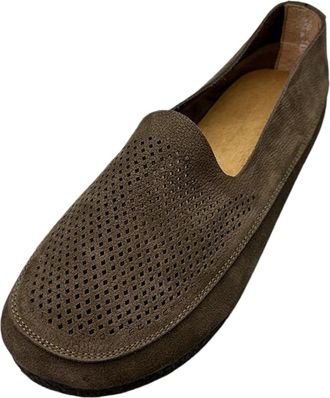 Generic Mens Penny Loafers Soft Breathable Moccasin Driving Shoes Genuine Leather Retro Slip on Flats Boat Walking Shoes for Male (Grey,6.5)