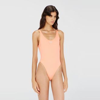 Diesel Swimsuit with crystal Oval D logo - Swimsuits - Woman - Pink