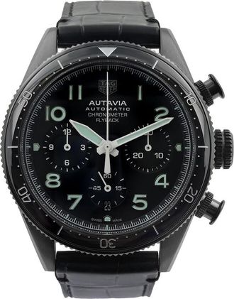 Tag Heuer Pre-owned Tag Heuer Autavia Chronograph Black Dial Mens Watch CBE511C.FC8280