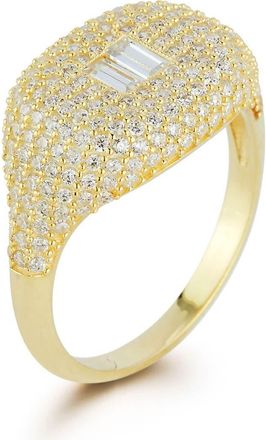 Glaze Jewelry Pav&eacute; CZ Cocktail Ring in Yellow Gold at Nordstrom Rack, Size 7