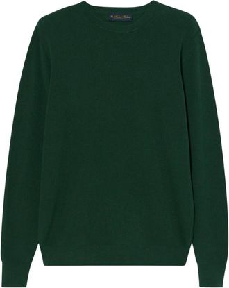 Brooks Brothers Katoenen ronde hals trui - Heren - Ronde hals truien - Groen - 3XL - Katoen - Truien & Vesten