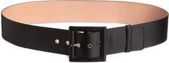 Carolina Herrera Satin Icon Belt in Black at Nordstrom, Size X-Large