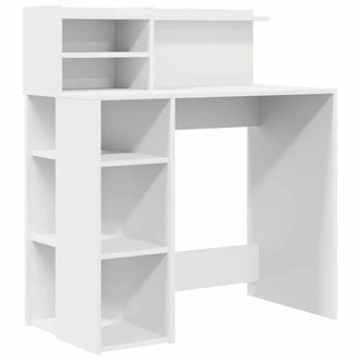Berkfield Home Desk with Storage White 90x48x101.5 cm Engineered Wood