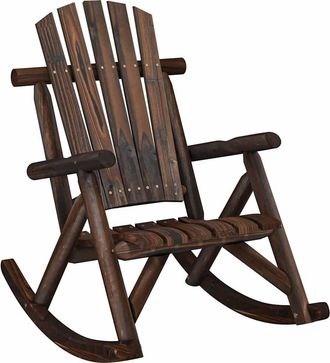 vidaXL Vidaxl - Silla Mecedora De Jard&iacute;n Madera Maciza Abeto 69x96x101 Cm