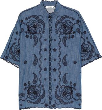 Zimmermann Blue Regular Embroidered Shirt