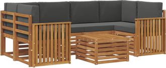 vidaXL Conjunto De Sof&aacute;s De Exterior 7 Uds. Natural Y Antracita Vidaxl