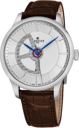 Perrelet First Class Double Rotor White Grained Dial Automatic Mens Watch A1090/1