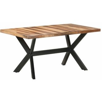 vidaXL Vidaxl - Tavolo da Pranzo 160x80x75 cm Legno Massello con Finitura Ambra