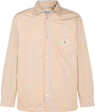 Carhartt Work in Progress Grimsby Stripe Shirt - male - Carhartt Wip - Casual Shirts - Brown - L - Shirts
