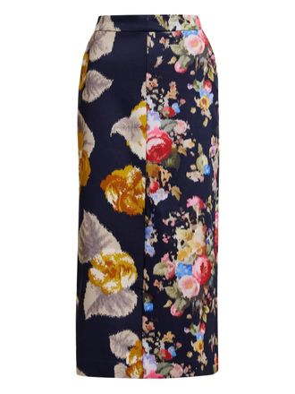Essentiel Jonsea floral-print skirt - Blue
