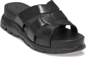Cole Haan Womens Zerogrand Slotted Slide Flat Sandals In Black