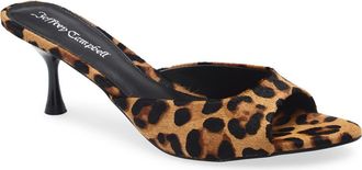 Jeffrey Campbell Spy-Kid Slide Sandal in Tan Brown Cheetah at Nordstrom, Size 6.5
