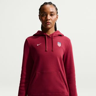 Nike USMNT Club Fleece Nike Womens Soccer Pullover Hoodie in Red | IH1904-677