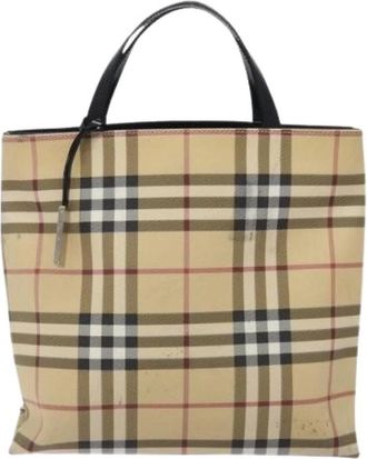 Burberry Pre-owned Canvas Tote - Dames - Vintage Shopper - Beige - ONE Size - Vintage