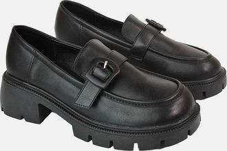 XY London Womens XY London Womens/Ladies Adelaide Chunky Platform Loafers - Black - Size: 5