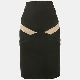 Roberto Cavalli Black Jersey Pencil Skirt