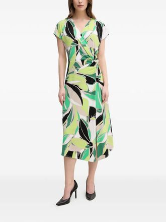 Joseph Ribkoff ring floral-print midi dress - women - Polyester/Elastane - 40 - Green