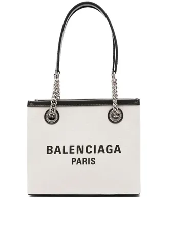 Balenciaga small Duty Free tote bag - women - Fabric/Calf Leather - OS - Neutrals
