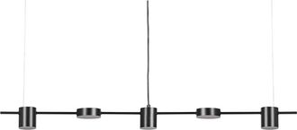 Beliani Moderna Lampada a Sospensione Integrata led 5 Luci Sospensione in Metallo Nero Sestra