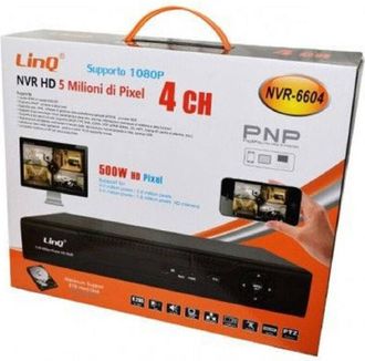 Trade Shop Linq - Nvr 4ch Canali Registratore Rec&live Full Hd 1080p Wifi H.264 H.265 P2p Nvr-6604