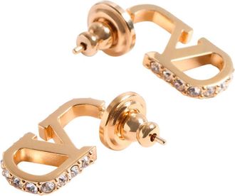 Valentino Garavani Womens Earrings Vlogo Bronze Metallic