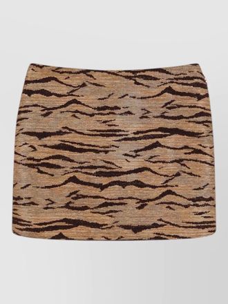 Elisabetta Franchi mini skirt animal print embroidered texture