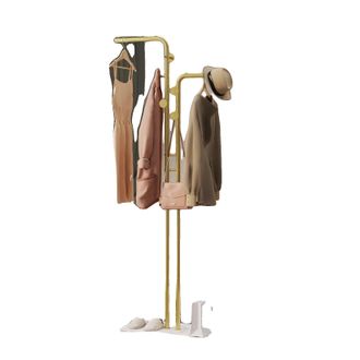 OEM Perchero Independiente, 5 Ganchos Con Base Elegante, Color Dorado