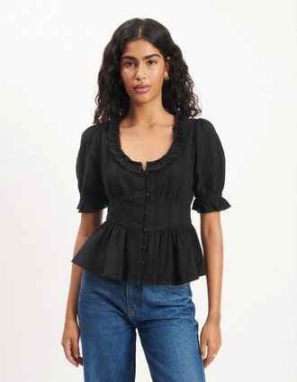 Nobody's Child Womens Blouse Plain - Black - Size: 10