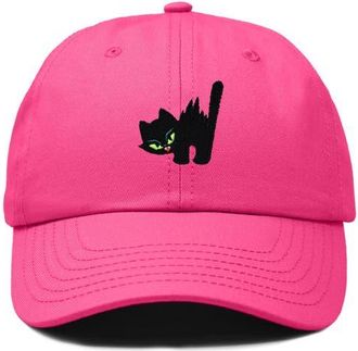 Dalix Blink Black Cat Dad Cap in Hot Pink at Nordstrom