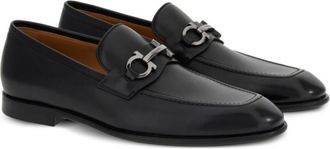 Ferragamo Black Leather Loafers