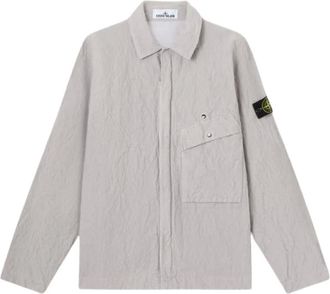 Stone Island Wrinkled Corduroy 500-Tc Overshirt - Heren - Jassen - Grijs - Maat: L Corduroy