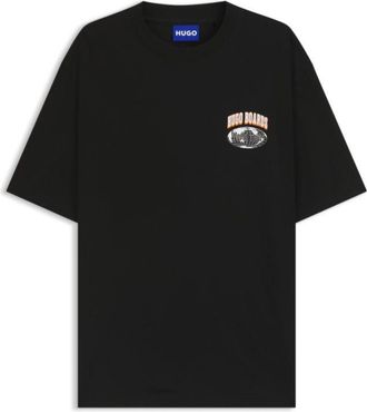 HUGO BOSS Cotton jersey T-shirt with mixed-print logo