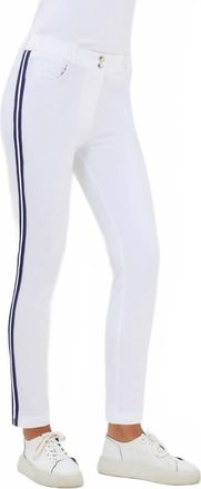 Anatomie Luli Pant In White W/navy & White Stripe