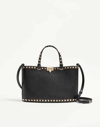 Valentino Garavani Valentino Garavani Rockstud Small Shopping Bag In Grainy Calfskin Wo