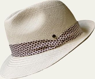 inverni Mens Small-Brim Panama Straw Hat