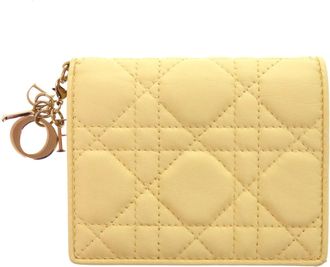 Dior Yellow Leather Wallet (Bi-Fold) (Pre-Owned)