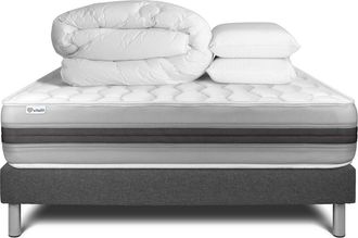 VITALIT Pack Colch&oacute;n Gris Muelles Y Viscoel&aacute;stica 140 X 190