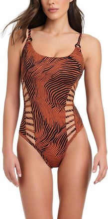 Red Carter High Contrast Cross Side One-Piece
