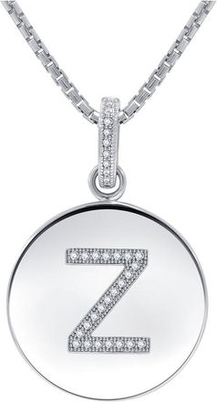 DiamondMuse Diamond Muse 0.10 Cttw Initial Letter Diamond Necklace for Women, Girls, and Men in Sterling Silver