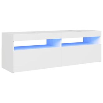 Berkfield Home TV Cabinet with LED Lights White 120x35x40 cm | Size: 120 x 35 x 40 cm
