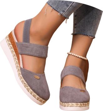 Generic Orthopedic Wedge Platform Sandals For Women UK with Ankle Strap Closed Toe Non-Slip Shoes Boho Low Heel Espadrilles Arch Support Summer Beach Walking 