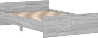 vidaXL Estructura de cama con cabecero piecero gris Sonoma 120x190 cm Vidaxl