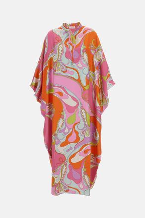 Emilio Pucci Maxi Caftano In Seta Stampata