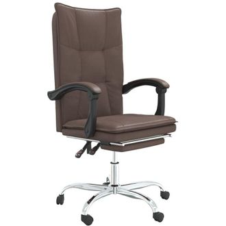 vidaXL Silla De Oficina Reclinable Cuero Sint&eacute;tico Marr&oacute;n Vidaxl