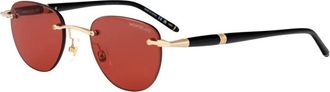 Montblanc Stijlvolle zonnebril met model Mb 0412S - Heren - Zonnebrillen - Geel - ONE Size - Accessoires