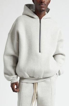 Fear of God Athletic Half Zip Hoodie in Melange Grey Melange Grey at Nordstrom, Size X-Large