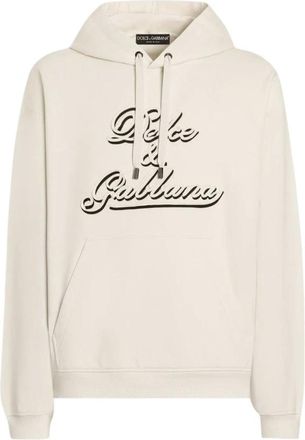 Dolce & Gabbana Logo Print Hoodie - Heren - Sweatshirts & Hoodies - Beige - Maat: M Katoen
