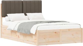 vidaXL Estructura De Cama Con Cabecera Tapizada Taup&eacute; 120 X 200 Cm Vidaxl